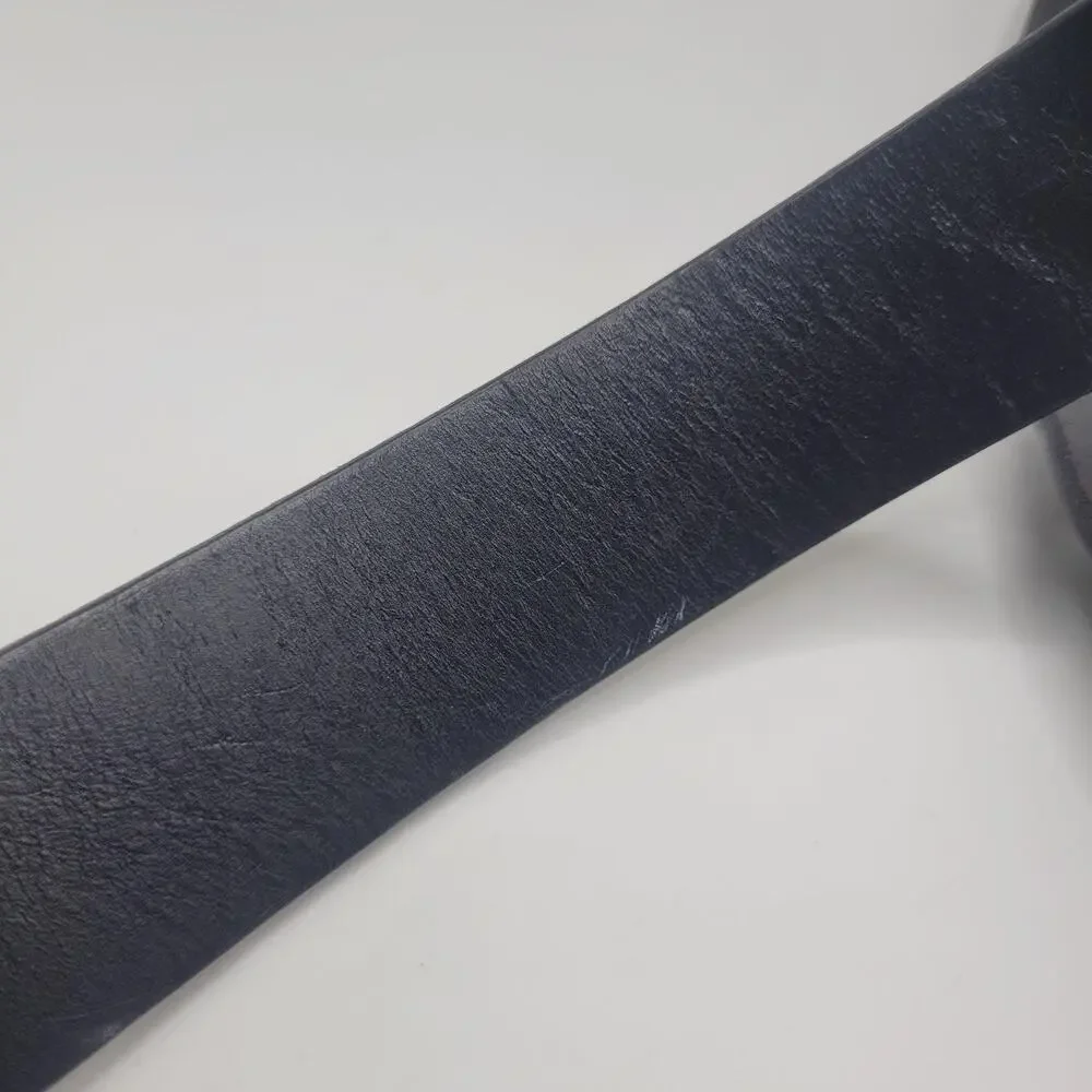 Gap Belt Mens 36 Black Leather Casual Minimalist Everyday Classic Silver Buckle